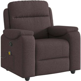 vidaXL Vidaxl - Sill&oacute;n De Masaje Reclinable De Tela Marr&oacute;n Oscuro