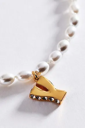 Anthropologie Pearl Initial Necklace