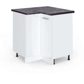 Vicco Armario De Esquina R-line, Blanco Alto Brillo, 75.6 Cm, Et Antracita