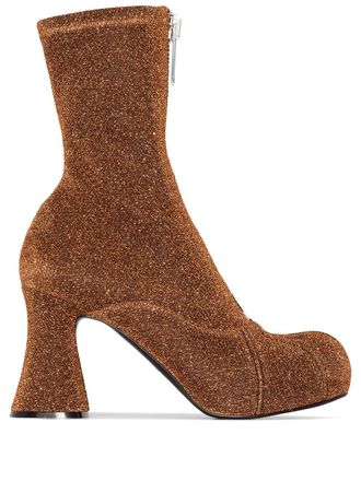 Stella McCartney glitter Duck City 80mm boots - women - Fabric/Fabric/Rubber - 36 - Neutrals