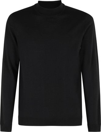 Roberto Collina Long-Sleeve Black Wool Sweater