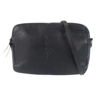 Saint Laurent Pre-owned Cross Body Bags, female, Black, Size: ONE SIZE Pre-owned Paris Leather Shoulder Bag
