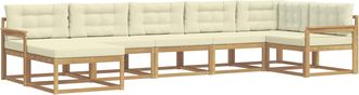vidaXL Conjunto De Sof&aacute;s De Exterior 7 Uds. Blanco Y Crema Vidaxl