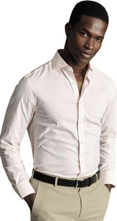 CHARLES TYRWHITT Geo Print Non-Iron Stretch Twill Shirt in White at Nordstrom, Size 15.5 - 33