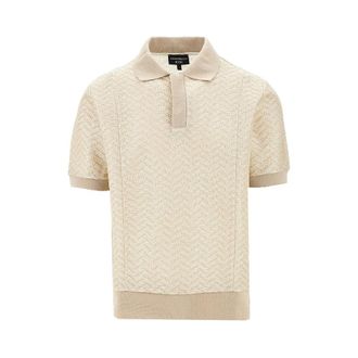 Emporio Armani ICON chevron knitted polo shirt Man S