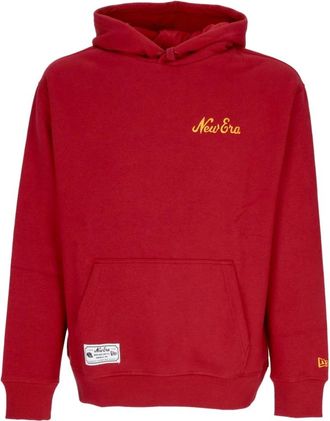 New Era Rode Oversized Hoodie met Kangoeroezak - Heren - Hoodies - Rood - XL - Katoen - Hoodies & sweatvesten