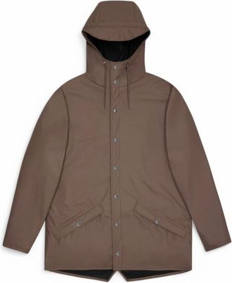 Rains Rain Jackets, male, Beige, M, Polyester Parka with Side Pockets
