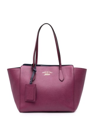 Gucci 2016-2025 Medium Leather Swing tote bag - Purple