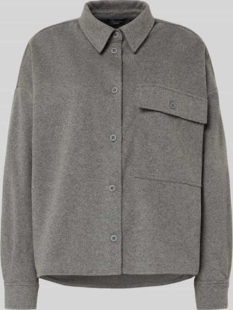 Max Mara Oversized Hemdbluse mit Baumwoll-Anteil Modell NANCY in Dunkelgrau, Größe XXL