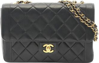 Chanel 1996-1997 CC Quilted Lambskin Single Flap crossbody bag - Nero