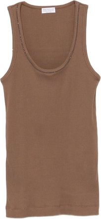 Brunello Cucinelli Ribbed-knit Monili-chain Tank Top