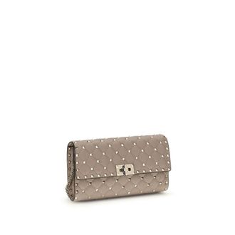 Valentino Garavani Rockstud Spike Shoulder Bag - Beige