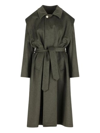 Cini belted coat - women - Wool/Polyamide - 44 - Green