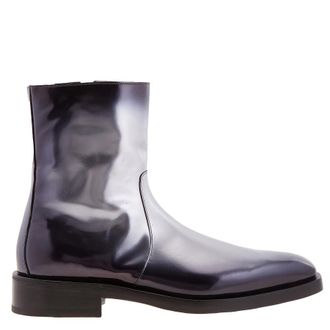Ferragamo Gerald Leather Ankle Boots, Size 9 EE