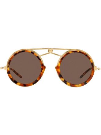 Dolce & Gabbana Eyewear Occhiali da sole modello aviator - Marrone
