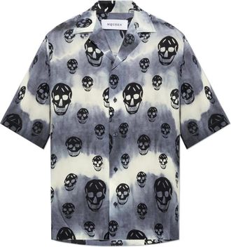 Alexander McQueen Shirt met korte mouwen - Heren - Korte mouwen Overhemden - Grijs - S - Overhemden