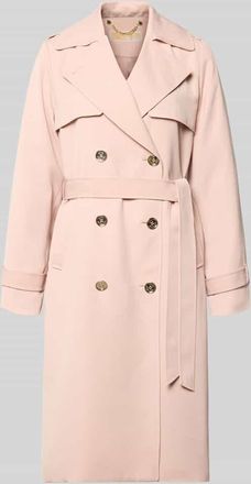 Michael Kors Zweireihiger Trenchcoat mit Bindeg&uuml;rtel in Rose, Gr&ouml;&szlig;e XL