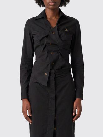 Vivienne Westwood Camicia asimmetrica in popeline di cotone con logo Orb