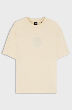 HUGO BOSS Peached-Cotton T-Shirt With Double B Monogram, Size X-Large