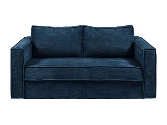 VENTE-UNIQUE.COM Sof&aacute; cama terciopelo 4 plazas azul oscuro 215x223cm