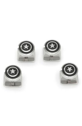 Cufflinks Inc. Captain America Shield Stud Set in Silver at Nordstrom