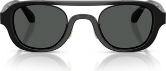 Giorgio Armani 0ar8247 Bold Rectangular Frame Sunglasses with Gold Accents