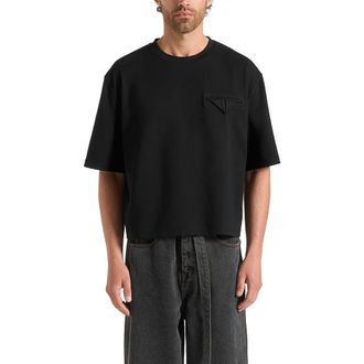 Mani&egrave;re De Voir Leon Boxy Cropped T-Shirt in Black at Nordstrom, Size X-Small