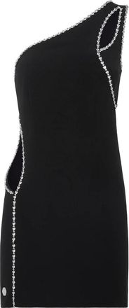 Philipp Plein Mini Jurk met Kristallen - Dames - Feestkleedjes - Zwart - L - Kleedjes
