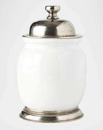 Neiman Marcus Small Ceramic & Pewter Canister