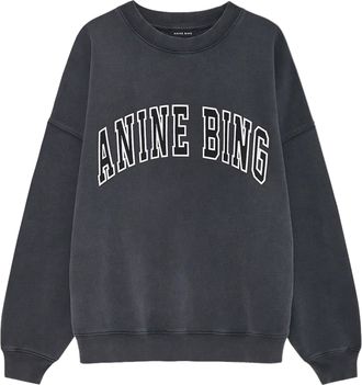 Anine Bing Miles Sweatshirt New Classic Black Logo Sweatshirt