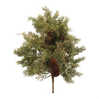 Melrose International Pine and Pinecones Spray (Set of 6) - Green, Brown