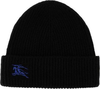 Burberry Ribgebreide Cashmere Beanie - Dames - Hoeden - Zwart - ONE Size - Accessoires
