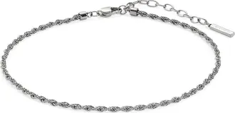 Alex and Ani Mini Rope Chain Anklet in Silver at Nordstrom