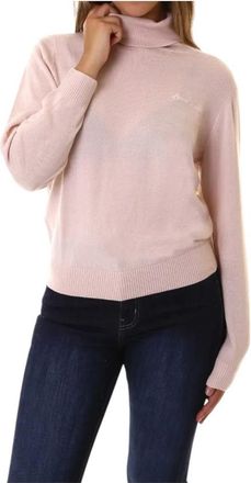 A|X Armani Exchange Truien & Vesten, Dames, Roze, L, Wol, Trui met geborduurd logo