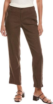 NYDJ Linen-Blend Coffee Bean Petite Marilyn Trouser Jean