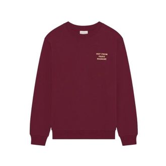 Drôle de Monsieur Sweatshirts, male, Red, Size: S Urban Slogan Sweatshirt in Wine