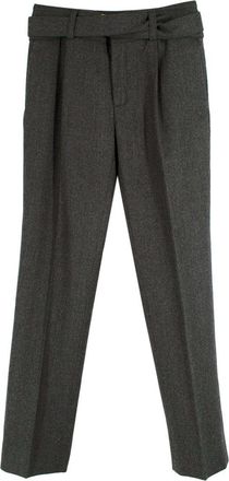 Saint Laurent Grey Belted Wool Trousers Size XS