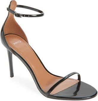 Mango Fina Ankle Strap Sandal in Black at Nordstrom, Size 8.5Us