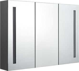 vidaXL Mueble De Ba&ntilde;o Con Espejo Led 89x14x62 Cm Vidaxl