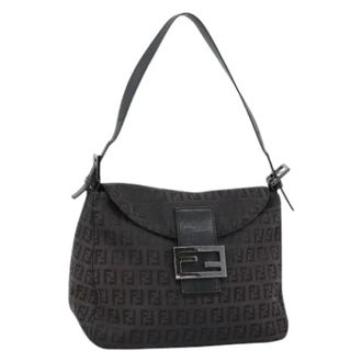 Fendi Pre-owned Shoulder Bags, female, Black, Size: ONE SIZE Pre-owned Zucchino Canvas Hand Bag