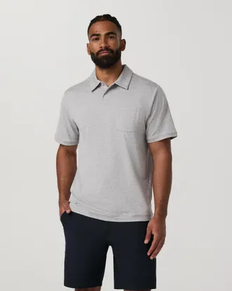 Vuori Clothing Short Sleeve Ponto Performance Polo | Light Heather Grey | Medium