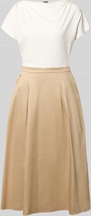 s.Oliver Black Label Midi-Freizeitkleid aus reiner Baumwolle in Weiss, Gr&ouml;&szlig;e 38