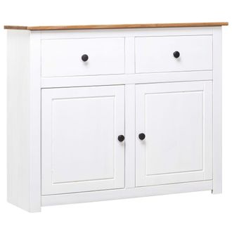 vidaXL Vidaxl - Credenza Bianca 93x40x80 Cm In Legno Massello Di Pino Panama
