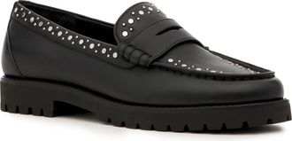 Paige Ellis Stud Penny Loafer in Black at Nordstrom, Size 10.5
