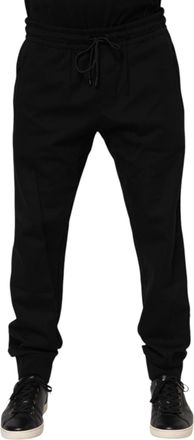 Dolce & Gabbana Mens Jogger Pants Drawstring - Black Cotton - Size EU 54 (Mens)