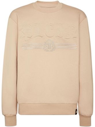 Philipp Plein Gothic Plein-embossed round-neck sweatshirt - men - Cotton - L - Neutrals