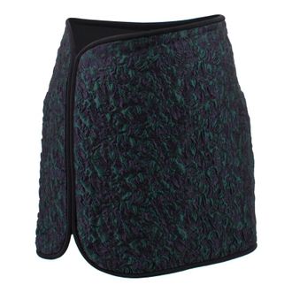 3.1 Phillip Lim Green and Navy Textured Skirt Size XXS