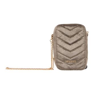 Carlo Colucci Fluwelen Schoudertas - Dames - Mini tas - Beige - ONE Size - Polyester - Tassen