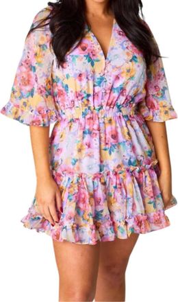 BuddyLove Pollyanna Estate Elastic Waist Dress In Pink Floral
