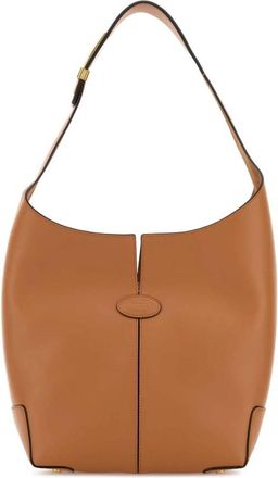 Tod's Schoudertas met logodetail - Dames - Schoudertassen - Oranje - ONE Size - Leer - Tassen